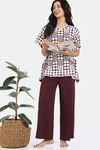 Zivame 2 Mile Fashion Knit Cotton Pyjama Set - Rum Raisin — thumbnail 5